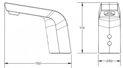 Ksitex M-8155 смеситель сенсорный, хром