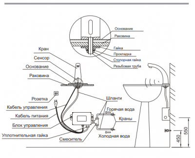 Ksitex M-8155 смеситель сенсорный, хром