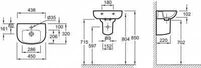 Рукомойник 45 х 32 см JACOB DELAFON  ODEON UP  (E4760-00)