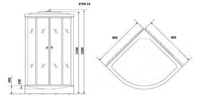 Душевая кабина Niagara Classic NG-6703-14 80x80х215 см средний поддон