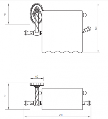 MIGLIORE Edera 16934 бумагодержатель с крышкой, золото
