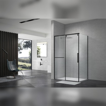 Душевой уголок Terminus Альба прямоугольная 90х120х220, черный