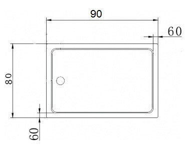 Поддон акриловый Cezares TRAY-A-AH-90/80-15-W, с сифоном в комплекте