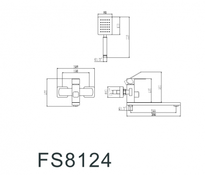 Смеситель для ванны Fmark FS8124 нерж сталь сатин рычажный