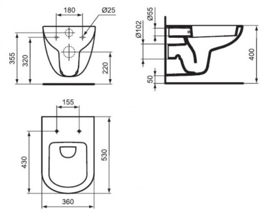 Ideal Standard Tempo T331101 унитаз подвесной, белый