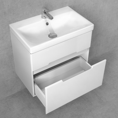 Тумба под раковину Jorno Moduo Slim 60 Mod.01.60/P/W подвесная белый глянец