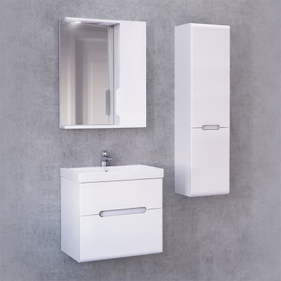 Тумба под раковину Jorno Moduo Slim 60 Mod.01.60/P/W подвесная белый глянец