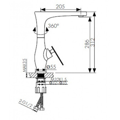 Смеситель для кухонной мойки KAISER Star (02044) хром