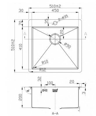 Zorg Inox R 5151 кухонная мойка, нержавеющая сталь