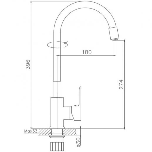 Смеситель для кухни Haiba HB70113-7 (латунь) черный, хром