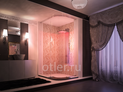 Otler Ruby RA82 квадратный душ с подсветкой, рубиновый, 82 х 82см