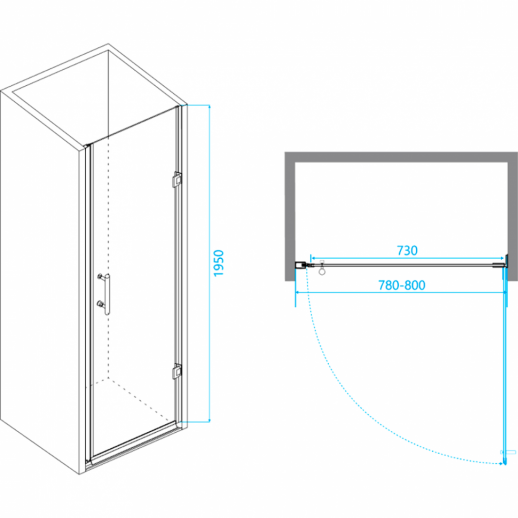 Душевая дверь RGW Passage PA-06 B 80 41080608-14 прозрачная профиль черный