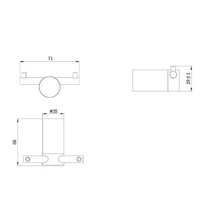 Двойной крючок Raiber Graceful RPB-80005 черный матовый