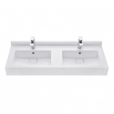 Мебельная раковина Aquaton Сакура 120 (1A72433KSK010), литьевой мрамор, белый, глянцевая