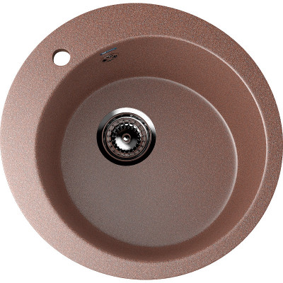Кухонная мойка Ulgran Classic U-405-302 круглая 495х495х190 одна чаша песочная