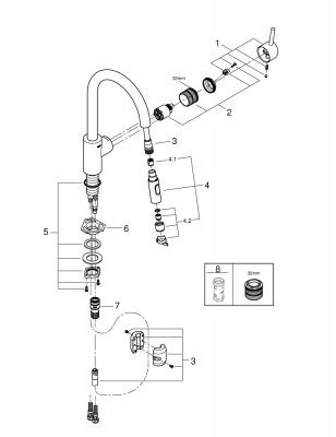 Смеситель для кухонной мойки GROHE Concetto, хром (31483002)
