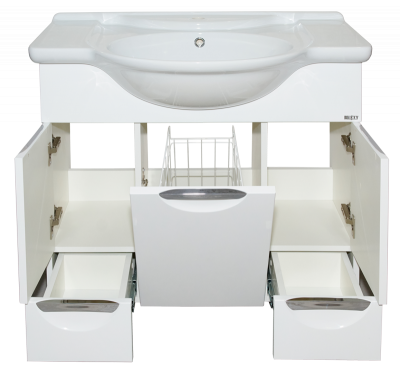 Тумба под раковину Misty Жасмин 95 с 6ю ящиками белая эмаль П-Жас01095-0116Я