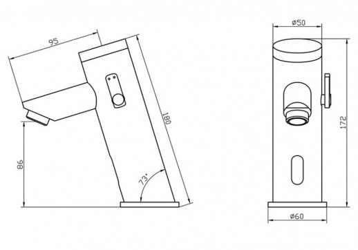 Ksitex M-8907 смеситель сенсорный, хром
