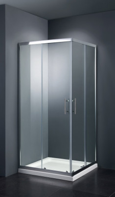 Душевой угол Black&White Stellar Wind S102 90х90 1029090 пр-ль серебристый хром стекло прозрачное