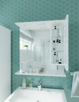 Зеркальный шкафчик для ванной 1Marka Кода 65 Лайт Белый глянец белый (У23118)