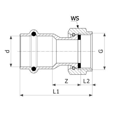 Viega Переход на резьбовые соединения Sanpress