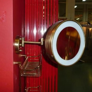 MIGLIORE Complementi 21985 косметическое зеркало, оптическое, с галогеновой подсветкой, золото