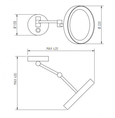 MIGLIORE Complementi 21985 косметическое зеркало, оптическое, с галогеновой подсветкой, золото
