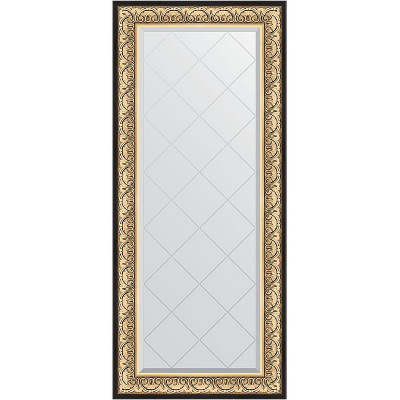 Зеркало настенное Evoform ExclusiveG 160х70 BY 4165 с гравировкой в багетной раме Барокко золото 106 мм