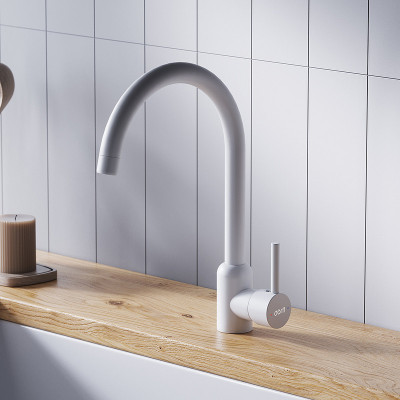 Кухонный смеситель Dorff Logic D3007033 белый