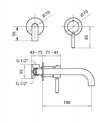 Смеситель для раковины-чаши Migliore Fortis 31549 (30457) черный матовый однорычажный
