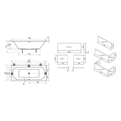 RAVAK X000001063 Боковая панель для ванны CITY 80 левый темное дерево
