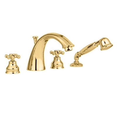 MIGLIORE Lady 18850 смеситель на борт ванны, 4 отверстия, золото