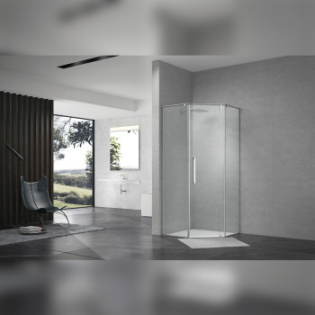 Душевой уголок Terminus Альба трапеция 100х100х200, хром