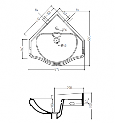 MIGLIORE BELLA 20608 раковина угловая, керамика, белый