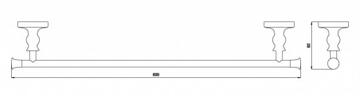 Полотенцедержатель 60см. RUSH Crete (CR35531)