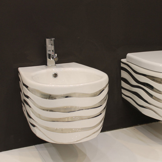 CERAMICA ALA WAVE 23BDSM/decor 90/Platin биде подвесное 35 см х 51 см, белое/PLATIN