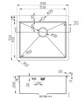 Zorg Inox R 5951 кухонная мойка, нержавеющая сталь
