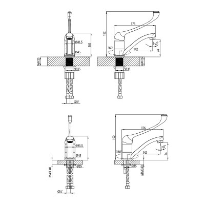 Смеситель для раковины Lemark Project LM4637C хром локтевой