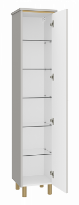 Шкаф-пенал Brevita Elche 35 ELC-05035-010R универсальный правый, серый кашемир/золото