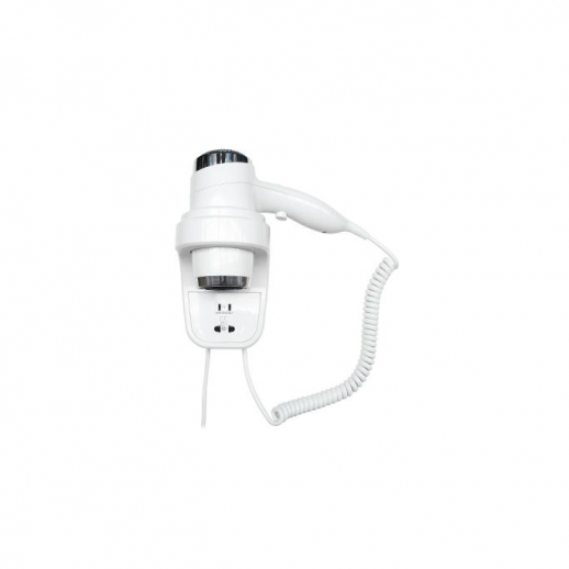 Фен для волос NOFER HOTELline 02012.W настенный 2200 W с розеткой, белый