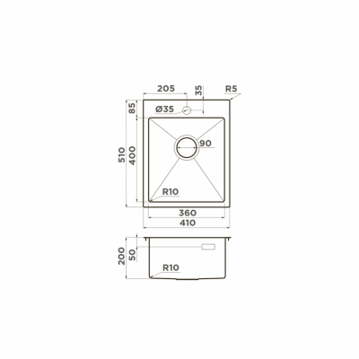 Мойка OMOIKIRI AKISAME 41-LG нерж.сталь золото прямоугольная 410x510 (4973080)