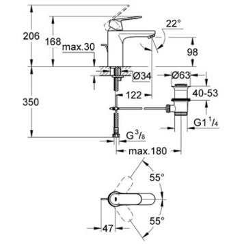 Grohe Eurosmart Cosmopolitan 23325000 смеситель на раковину с д/к, хром