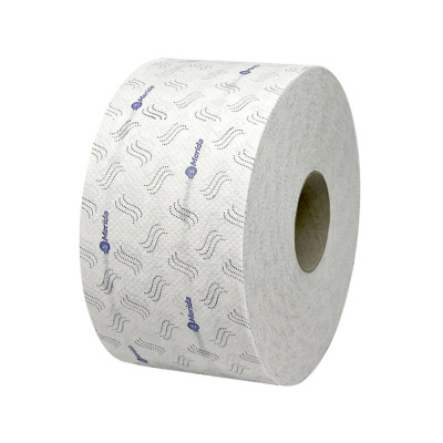 Бумага туалетная 2-слойная белая, с синим рисунком TOP PRINT MINI BLUE ⌀19 (12х170м.) MERIDA TB2404