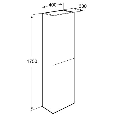 Шкаф пенал в ванную Roca Ona 40 A857635509 подвесной белый матовый