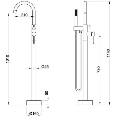 Смеситель для ванны Orange Steel M99-336w Белый матовый Однорычажный