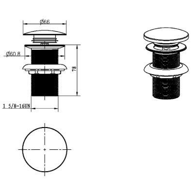Донный клапан Boheme 612/2-MW Click-Clack белый матовый для раковины