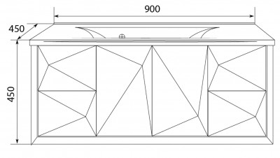 Тумба под раковину Marka One Romb 90П 1в.я. White 450х900х450 (У67847)