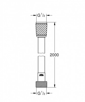 Душевой шланг GROHE Rotaflex, 2000 мм, хром (28413001)