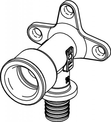 Уголок с настенным креплением TECEflex, длина 54 мм, стандартная латунь 16 x Rp 1/2" 768503