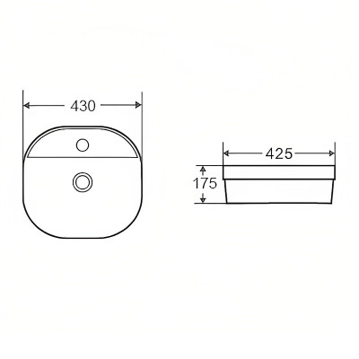 Раковина накладная D&K Quadro 43 DT1510916 белая прямоугольная